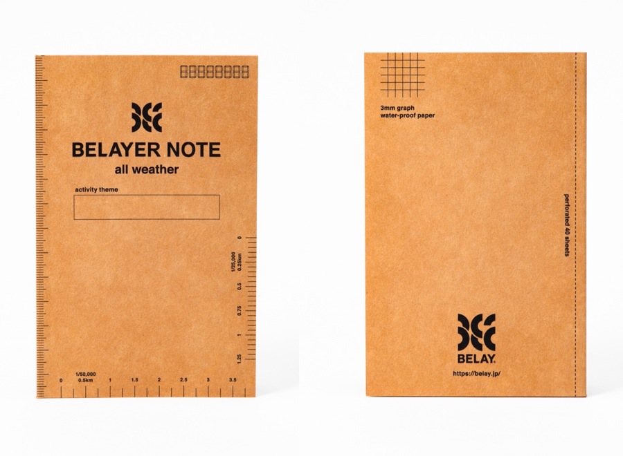 耐洗紙を使用した【アウトドア派のメモ帳】BELAYER NOTE all weather